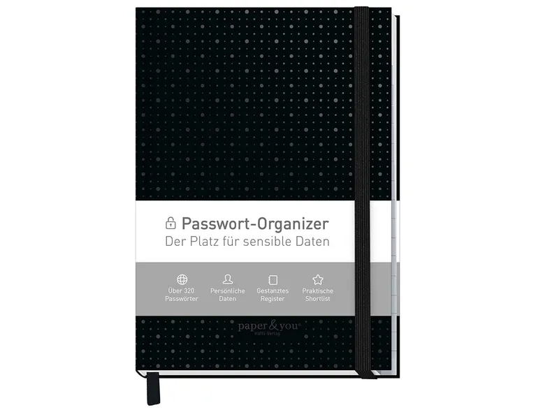 Häfft Häfft paper&you Passwort-Organizer, DIN A6+, Black Edition – Produktbild 1 von 1