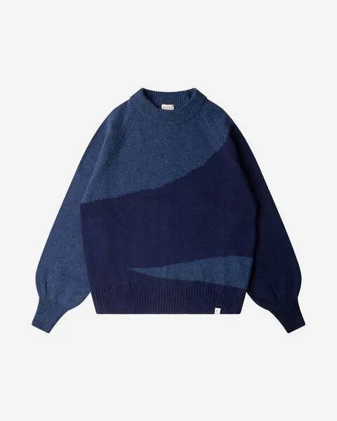 MATONA Matona Pullover | Raglan Sweater | aus Wolle und Baumwolle | GOTS-zertifiziert, Horizon blue, – Produktbild 3 von 3