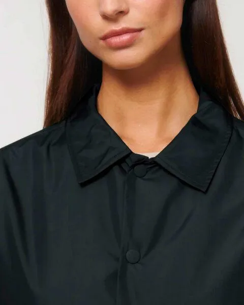YTWOO YTWOO Coacher Jacke für Sie & Ihn aus recyceltem PET, Übergangsjacke mit Knöpfen, Schwarz, – Produktbild 2 von 4