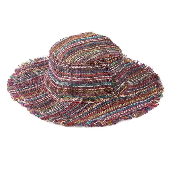 short'n'pietz short'n'pietz Sommerhut aus Hanf, Lila bunt gestreift, – Produktbild 1 von 4
