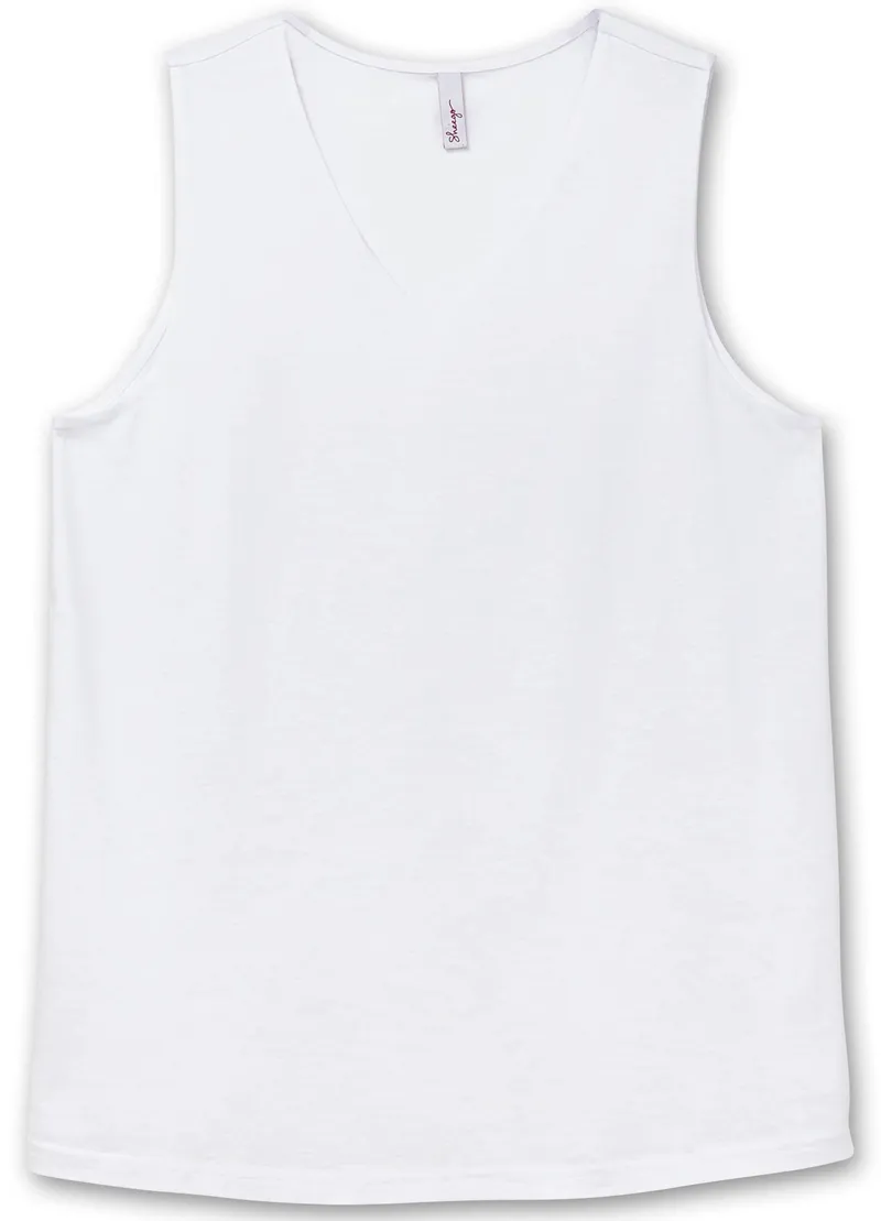sheego Tanktop weiß, Weiß, – Produktbild 1 von 2