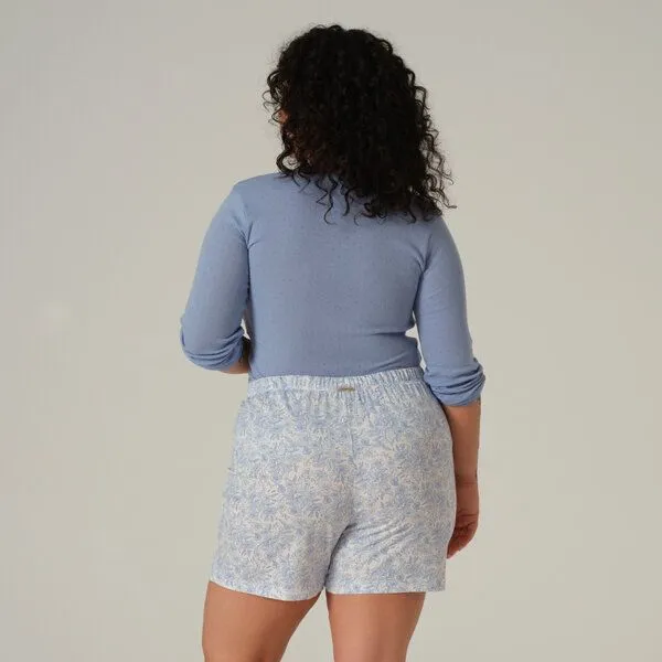 comazo|earth comazo|earth Fairtrade Schlafshorts, Lighblue print (blau), – Produktbild 3 von 4