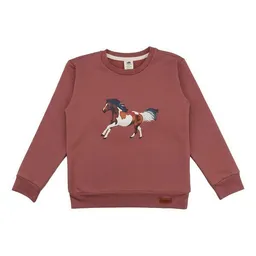 Walkiddy Baby Sweatshirt GOTS zertifiziert – 95% Bio-Baumwolle, Altrosa mit Pferde-Motiv, weich & bequem | Walkiddy – Produktbild 1 von 1