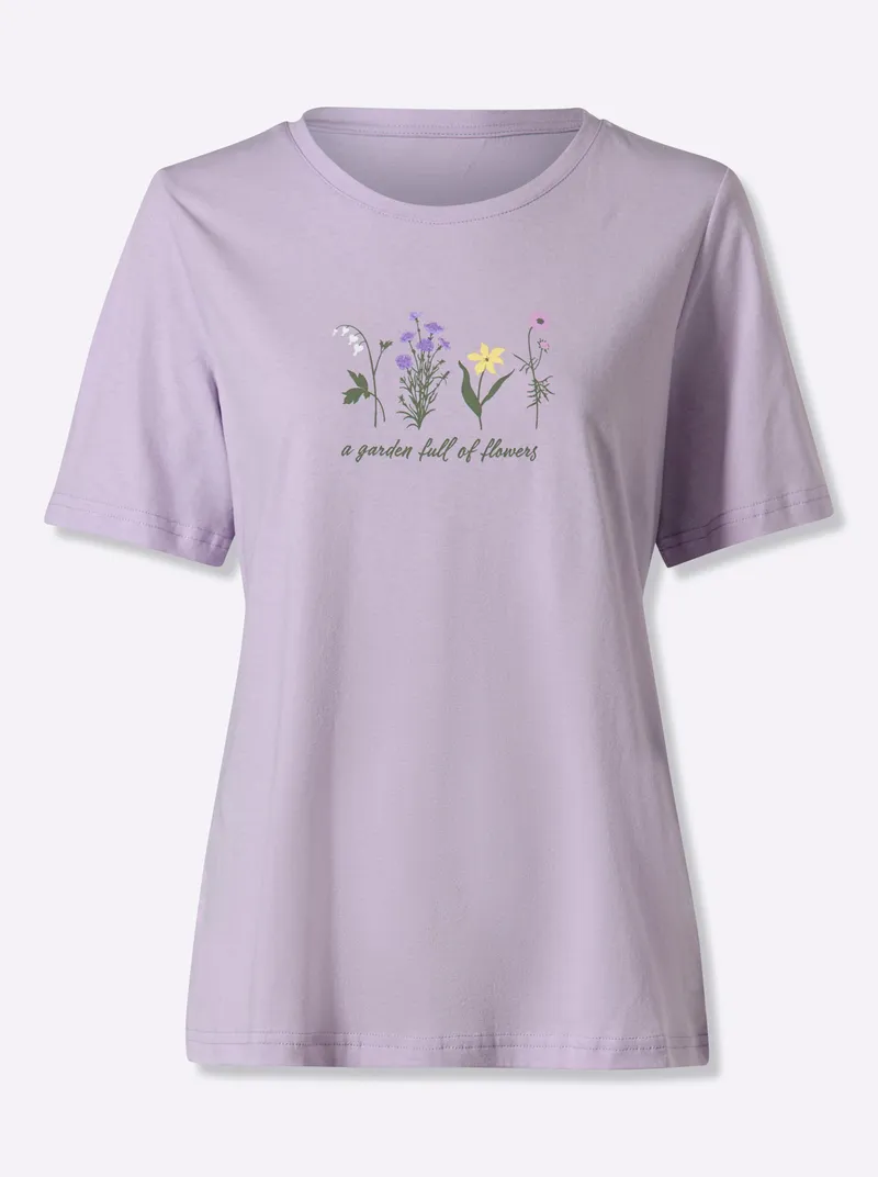Witt Rundhalsshirt flieder-bedruckt, Flieder-bedruckt, – Produktbild 1 von 2