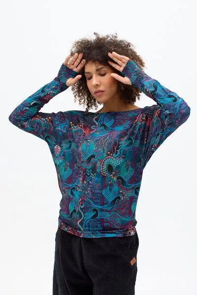 KOKOworld KOKOworld Damen Bluse - LENZING ECOVERO Viskose, Mehrfarbig (amanay), – Produktbild 1 von 4