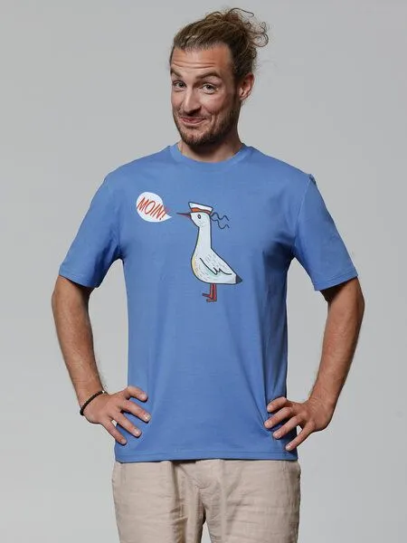 watapparel watapparel T-Shirt Unisex Moin Seagull, Bright blue, – Produktbild 2 von 3