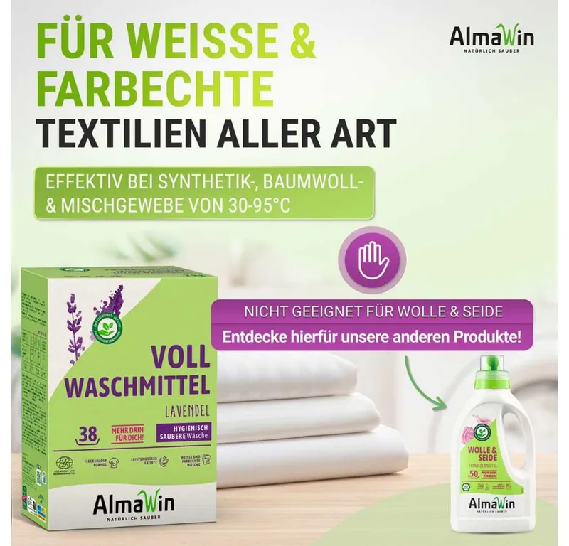 AlmaWin AlmaWin Vollwaschmittel - Pulver 2Kg Vollwaschmittel – Produktbild 4 von 4