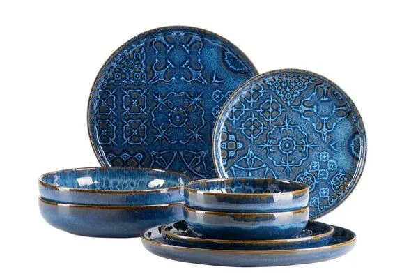 Mäser Mäser Kombiservice 8-tlg. "Trad. Tiles" Steinzeug, Blau, – Produktbild 2 von 5