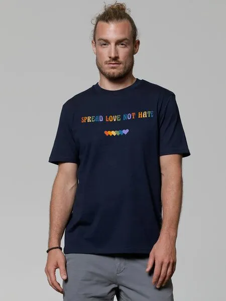 watapparel watapparel T-Shirt Unisex Spread Love not Hate, French navy, – Produktbild 2 von 3