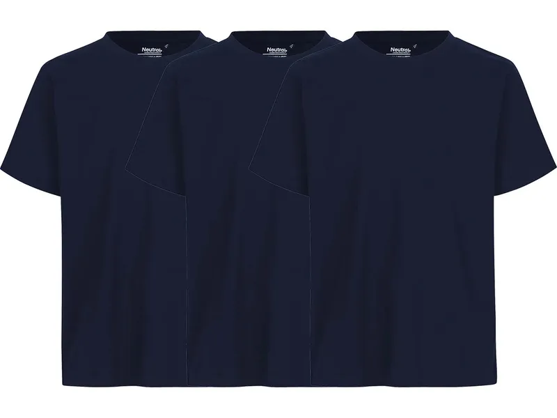 Neutral Neutral 3er-Pack Bio-Unisex-T-Shirt mit Rundhalsausschnitt, navy, Gr. XS – Produktbild 1 von 1
