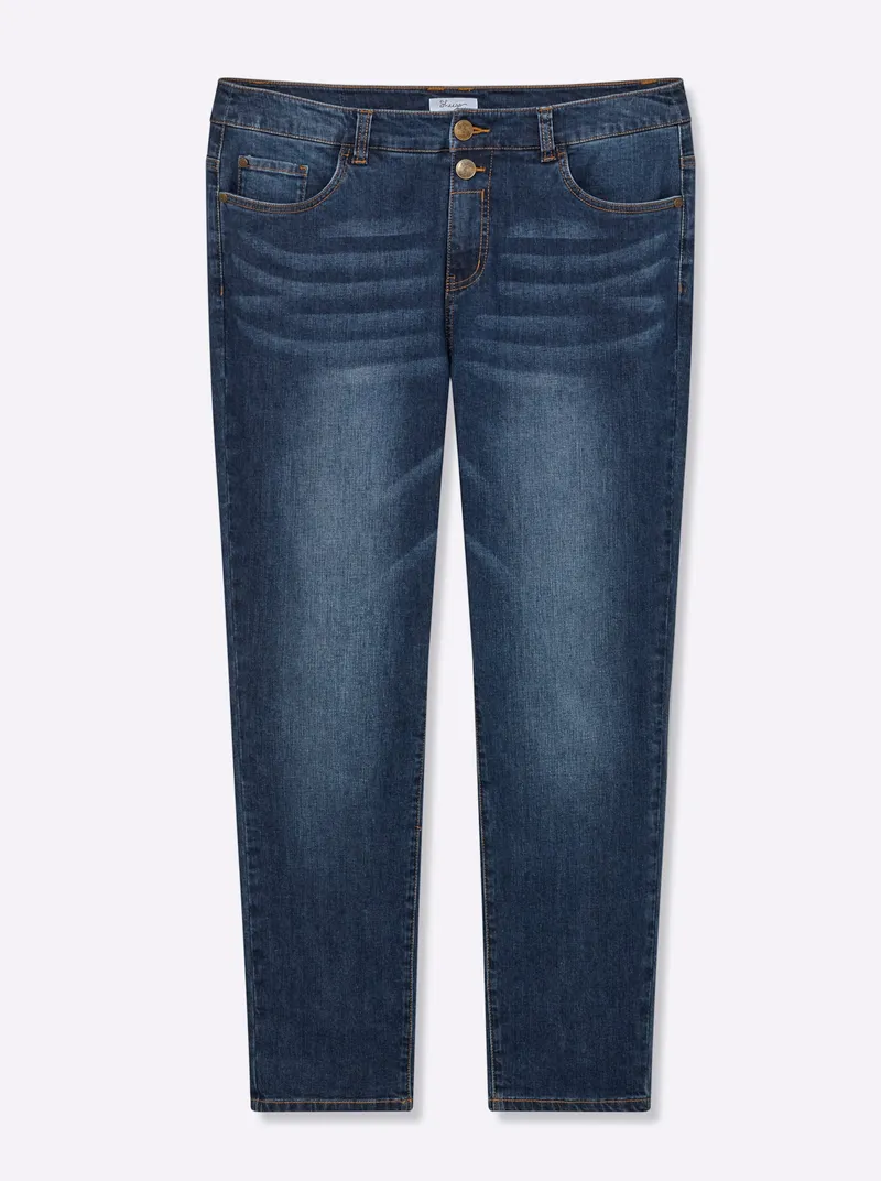 sheego Boyfriend-Jeans, Blue-stone-washed, – Produktbild 1 von 2