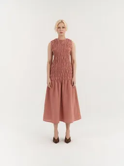 AmourLinen AmourLinen Leinenkleid mit Smokeinsatz VALENCIA – Produktbild 1 von 1
