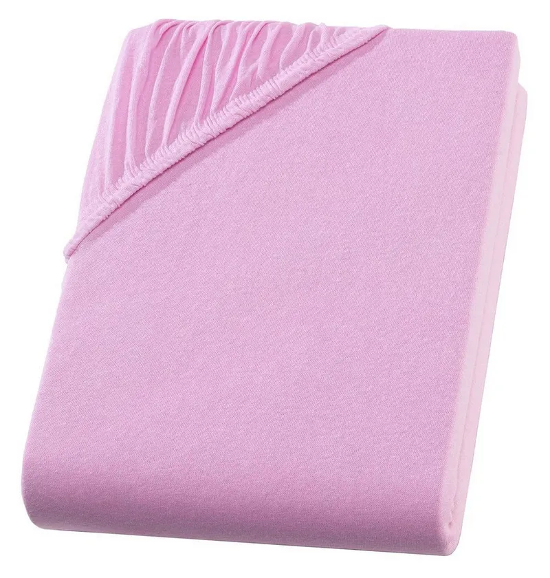 Carpe Sonno Spannbettlaken Jersey 90x200 100x200 120x200 140x200 160x200 180x200 200x200 70x140, Jersey, Gummizug: rundum, (1 Stück), 100% Baumwolle Spannbettlaken 90x200 Spannbetttuch Rosa, Rosa, – Produktbild 3 von 5
