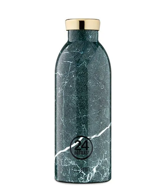 24bottles 24bottles 0,5l Thermosflasche - verschiedene Marmordesigns, Green marble, – Produktbild 1 von 3