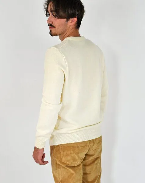 Aatise Aatise Rundhals Herrenpullover Zyclos aus recycelter Wolle, Weiß, – Produktbild 4 von 4