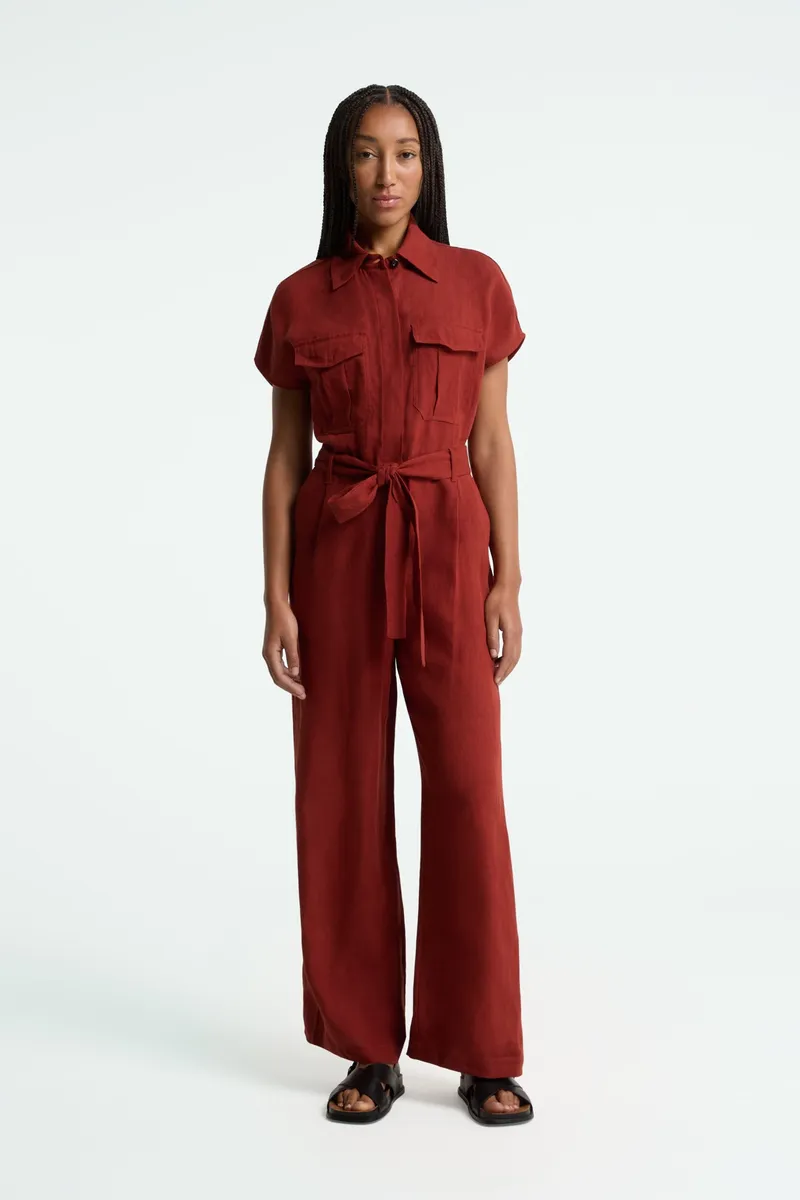 Kings Of Indigo Kings of Indigo Damen vegan Jumpsuit Margaret Gebranntes Henna, Dunkelorange, – Produktbild 1 von 2