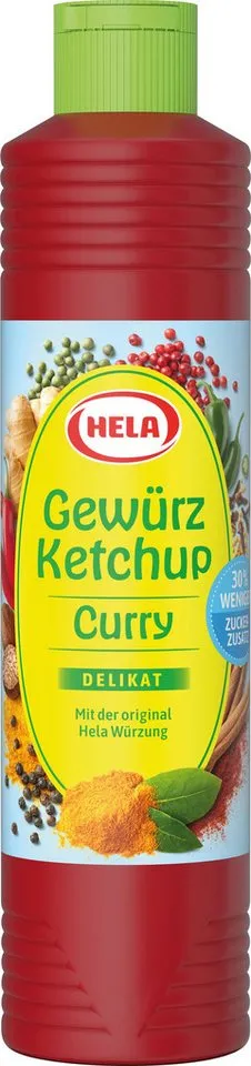 HELA Saucen, Hela Gewürz Ketchup Curry delikat Original mit weniger Zucker 800ml – Produktbild 1 von 1