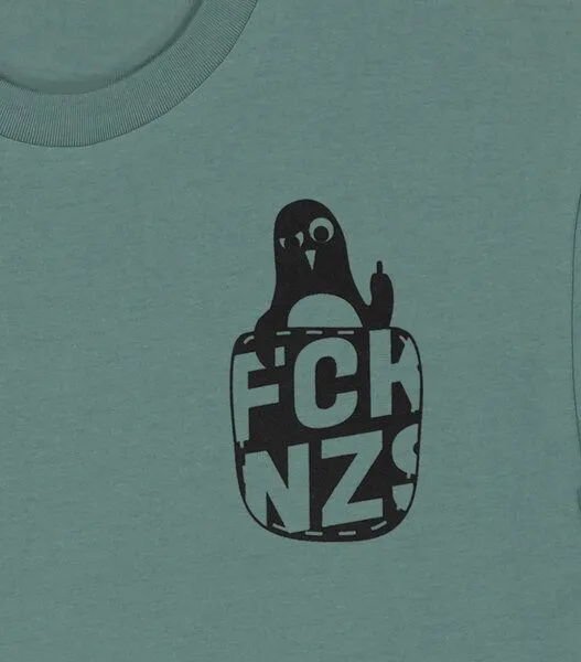 päfjes päfjes Pinguin Paul mag keine Nzs - Fair Wear Unisex T-Shirt, Grün, – Produktbild 4 von 4