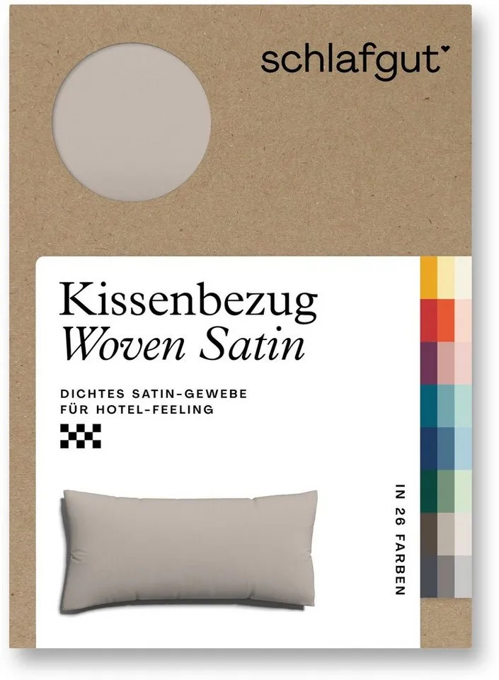 Schlafgut Schlafgut Kissenbezug Premium Kissenhülle Woven Satin, 100% Baumwolle, (1 Stück), Ton-in-Ton Reißverschluss, Fadendichte von 300tc, Uni, OEKO Tex, Beige, – Produktbild 4 von 5