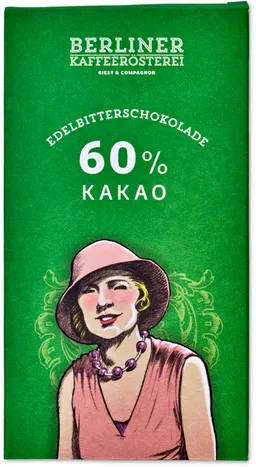 Berliner Kaffeerösterei Berliner Kaffeerösterei - Tafel - ClassicLine "Edelbitter" 60% 45 g – Produktbild 1 von 1
