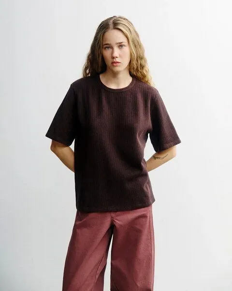 Rotholz Rotholz Ripped T-Shirt - Unisex - aus Bio-Baumwolle, Dark brown, – Produktbild 1 von 4