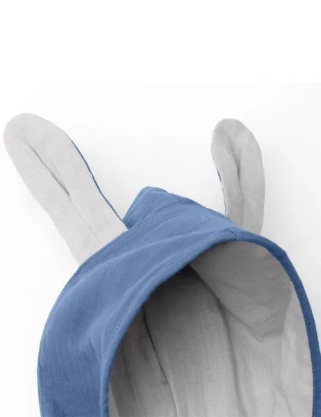 Mababu Mababu Musselin Badeponcho aus 100% Bio-Baumwolle, OEKO-TEX® STANDARD 100 & GOTS zertifiziert, für Kinder (1-3 Jahre, 4-7 Jahre), Indigo blue/grey, – Produktbild 4 von 4
