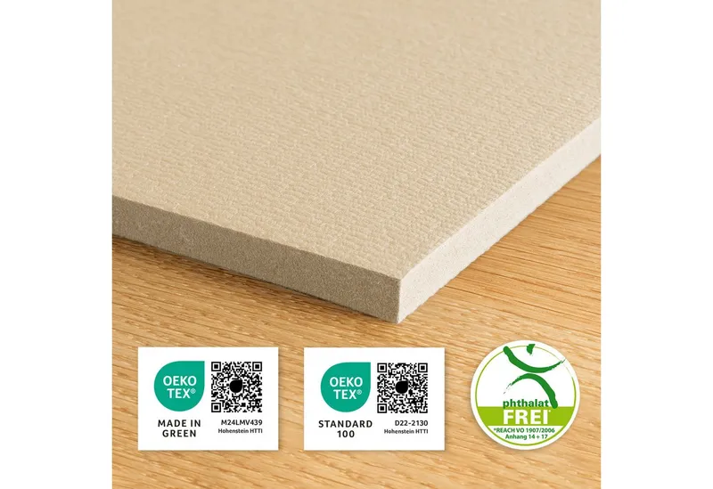 Ehrenkind Spielmatte Krabbelmatte Pro, rutschfeste Babymatte, Spielmatte (Exzellenter Schutz beim Spielen & Toben, Warm, isolierend & weich, 160x160 cm), Extra dick und soft, Made in Germany, Oeko-Tex 100, Spielmatte Baby, Beige, – Produktbild 5 von 5