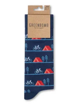 GreenBomb GREENBOMB Bike Tent Socks - Lässige Socken aus Bio-Baumwoll Mix / hochwertiger Print / Fair & Vegan – Produktbild 1 von 1