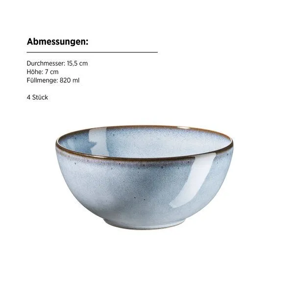 Mäser Mäser Frühstücksset 12-tlg. "Smoky's" Steinzeug, Blau, – Produktbild 5 von 5