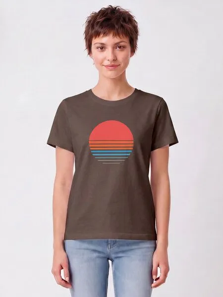 watapparel watapparel T-Shirt Frauen Abstract 03, Mocha, – Produktbild 2 von 2