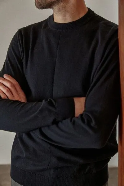 About Companions About Companions Klassischer Strickpullover MILO aus Bio-Baumwolle, Schwarz (eco black), – Produktbild 1 von 4