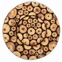 El Puente El Puente Topfuntersetzer mit kleinem Untersetzer | Fair Trade & Handmade aus Indien, Braun,natur, – Produktbild 1 von 1