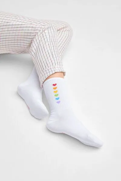 Natural Vibes Natural Vibes Herzen Socken Bio GOTS | Bunte Socken | Tennissocken | Love4All | Herren Damen Socken – Produktbild 2 von 3