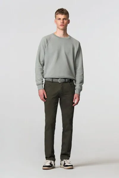Meyer MEYER BI-COLOUR BAUMWOLLCHINO, Grün (oliv), – Produktbild 2 von 3