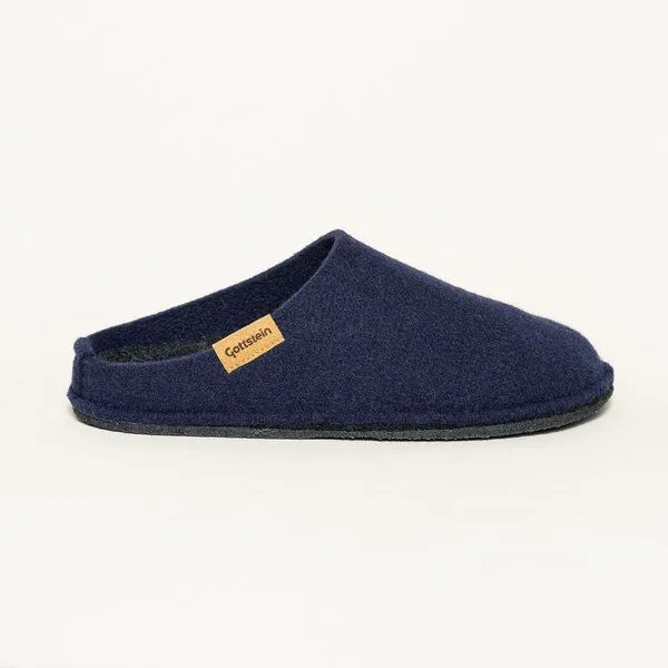 Gottstein Gottstein Classic CO Pantoffel für Damen & Herren - Hausschuh aus 100% Schurwolle mit Komfort-Einlagesohle, Blau, – Produktbild 4 von 4