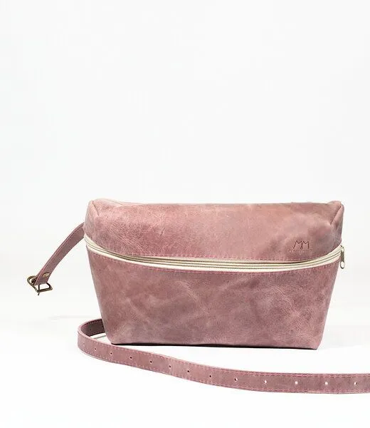 monday market monday market Bauchtasche Lucas aus Leder, Altrosa, – Produktbild 2 von 4