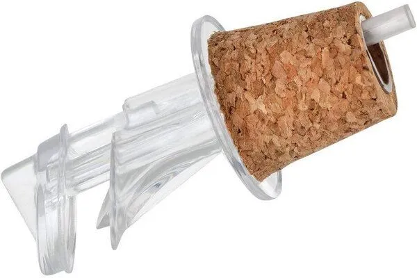 Kork-Deko Kork-Deko 10er-Pack Kunststoff-Ausgießer mit Kork-Stopfen | schmal | geeignet für Öl, Essig, Spirituosen oder Liköre – Produktbild 4 von 4