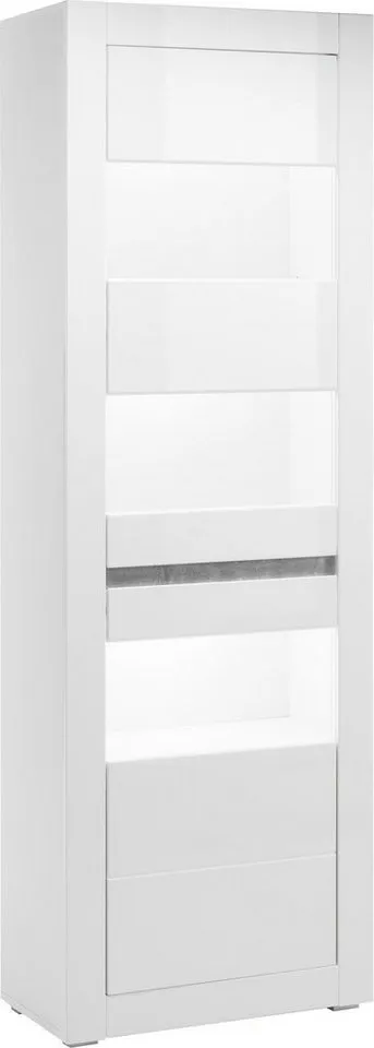 Home affaire Vitrine Carat Höhe 198 cm, zwei Leisten angeliefert, 1 x grau, 1 x weiss, Weiß, – Produktbild 2 von 8