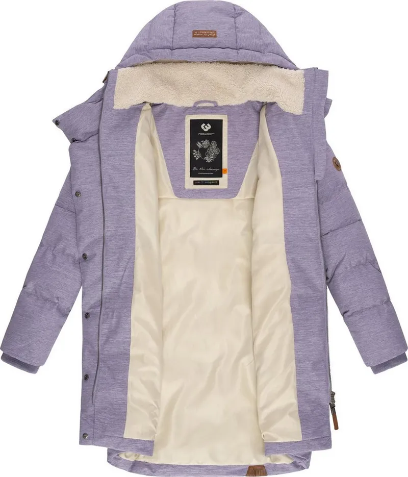 ragwear ragwear Wintermantel Pavla stylischer Winterparka mit Teddyfutter und Kapuze, Lila, – Produktbild 4 von 4