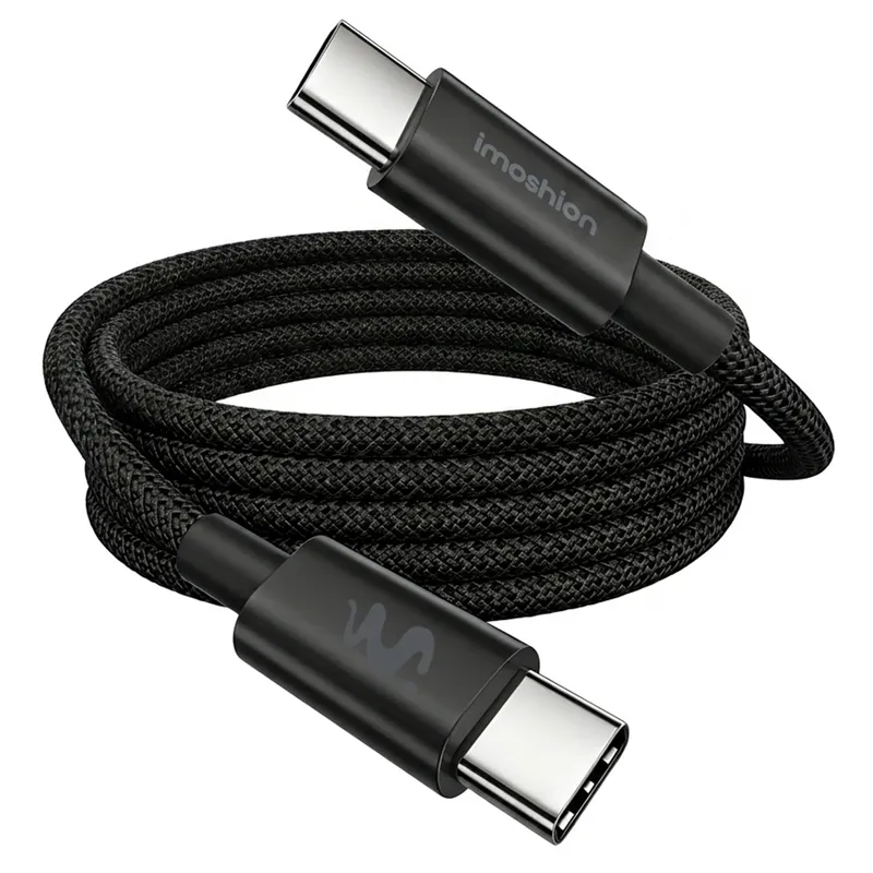 imoshion imoshion Braided USB-C-zu-USB-C-Kabel 100 W - 1 Meter, Schwarz, – Produktbild 1 von 1