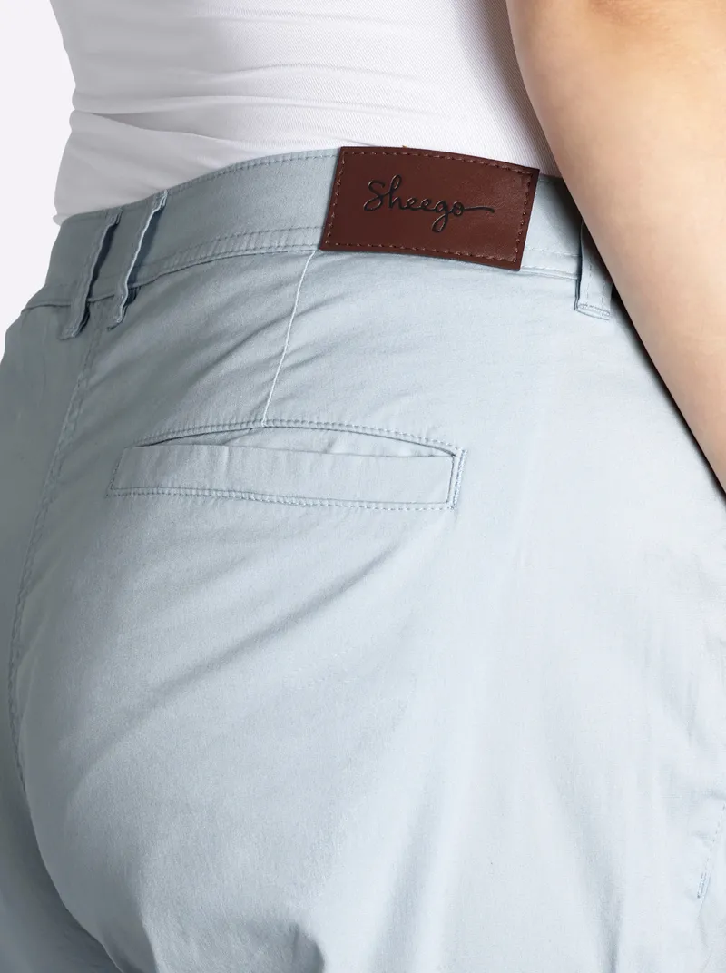 sheego Chinohose, Eisblau-orchidee-bedruckt, – Produktbild 1 von 2