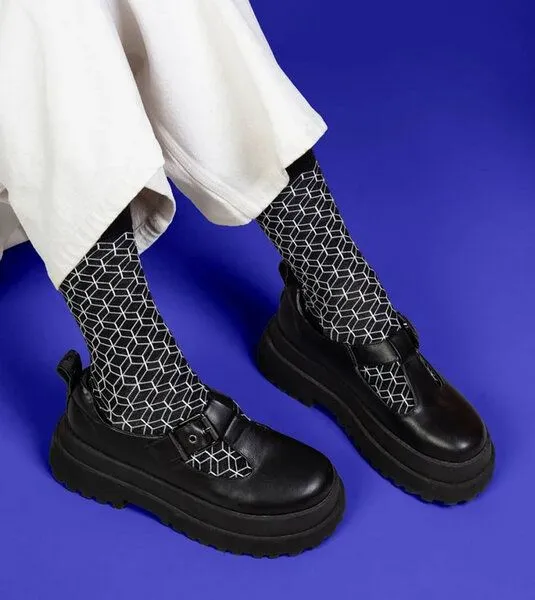 DillySocks DillySocks Socken Classic Lining aus Biobaumwoll-Mix, Schwarz, – Produktbild 4 von 4