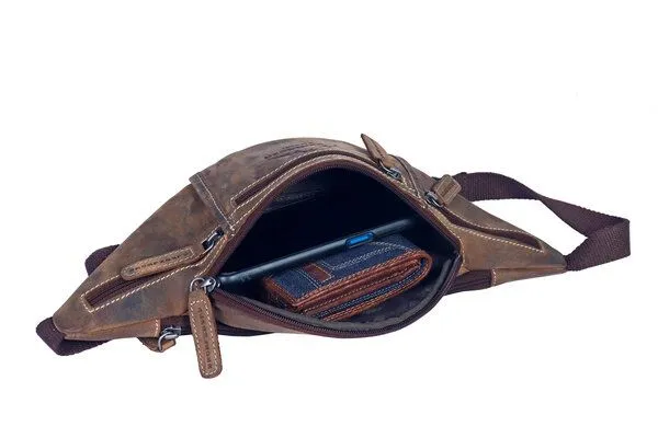 Alpenleder Alpenleder Gürteltasche GENF, Old havanna, – Produktbild 3 von 4