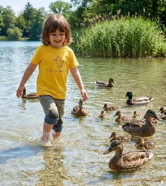 Gary Mash GARY MASH Kinder T-Shirt Ente gut, alles gut aus Bio-Baumwolle, Gelb, – Produktbild 2 von 2