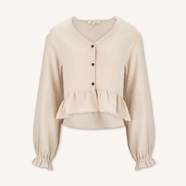 NORDLICHT NORDLICHT Musselin Bluse Selma mit Punkten aus 100% Bio-Baumwolle, Creme, – Produktbild 2 von 4