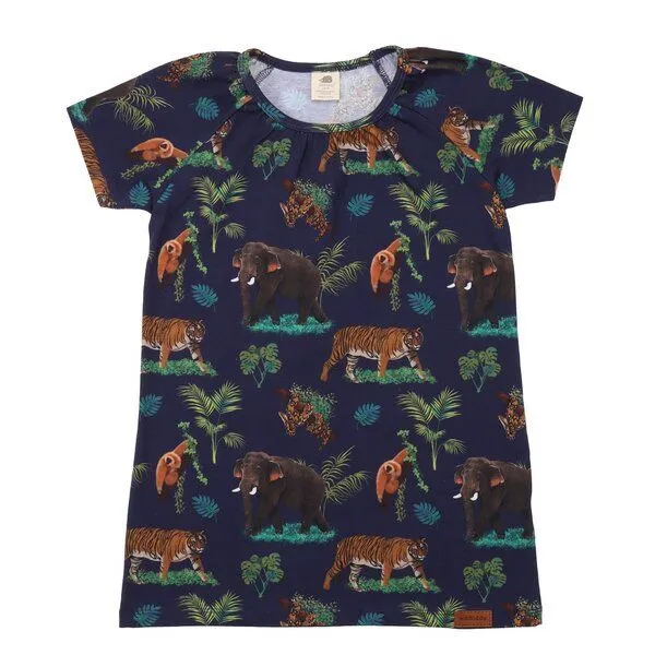 Walkiddy Organic Cotton Tropical Asia Tunika Blau - GOTS-Zertifizierte, Umweltfreundliche Mode – Walkiddy, Blau, – Produktbild 1 von 3