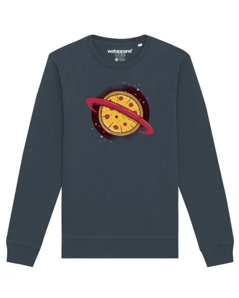watapparel watapparel Sweatshirt Unisex Pizza Planet, India ink grey, – Produktbild 1 von 3