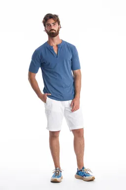 RAVENS VIEW IBIZA RAVENS VIEW IBIZA Herren vegan Leinen Tee Cruise Indigo Blau – Produktbild 1 von 1