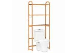 COSTWAY COSTWAY Badregal, 3-stufiger Toilettenregal aus Bambus, mit 3 Haken – Produktbild 1 von 1