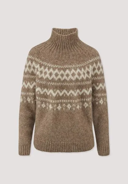 hessnatur hessnatur Rollkragenpullover Relaxed aus Alpaka und Bio-Baumwolle, Naturcamelbraun, – Produktbild 4 von 4